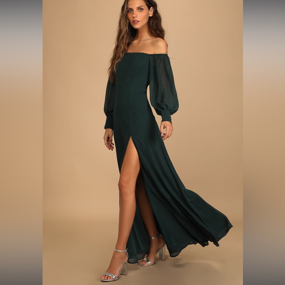 Lulu’s Feel the Romance Emerald Green Dress